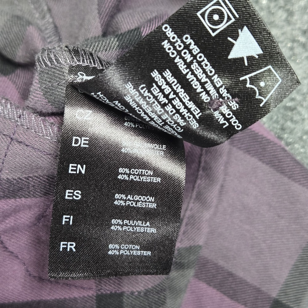 Kuhl Rukus Women's Plaid Flannel Pullover Shirt Size Large Purple Pockets Hiking - Picture 12 of 14